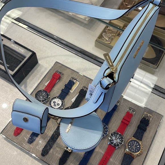 MICHAEL KORS JET SET TRAVEL SMALL SHOULDER CROSSBODY BAG WITH TECH ATTCH AIRPOD - Picture 15 of 16